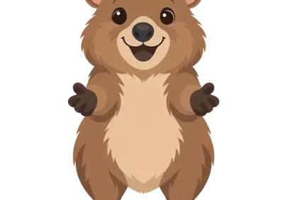 Joyful Quokka: Adorable Australian Wildlife Character Smiling