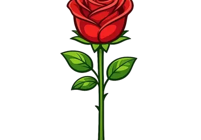 Vibrant Red Rose Illustration: Elegant & Timeless