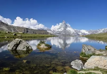 Majestic Matterhorn: Alpine Reflections in Tranquil Lake