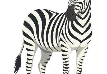 Striking Striped Zebra: Iconic African Wildlife Illustration