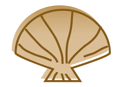 Minimalist Golden Shell: A Simple Marine Icon