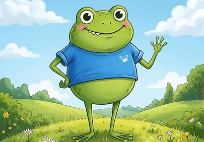 Charming Cartoon Frog: Happy Meadow Adventure