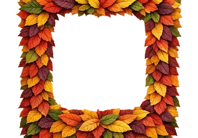 Vibrant Autumn Leaf Frame: Nature's Colorful Embrace