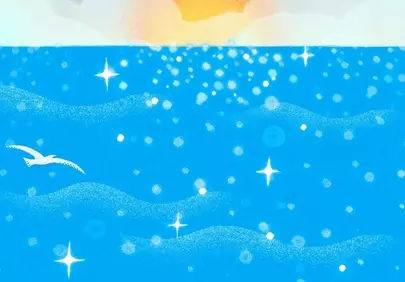 Enchanting Sunrise: A Serene Coastal Dawn Illustration