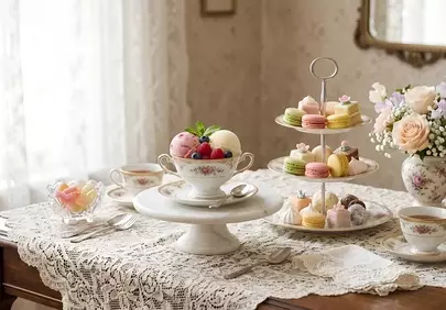 Enchanting Victorian Tea Party: Delicate Sweets & Floral Elegance