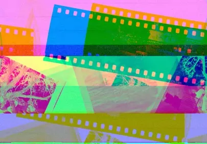 Vibrant Film Strips: A Psychedelic Cinematic Journey