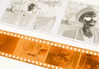 Retro Charm: Unprocessed Film Negatives on White Background