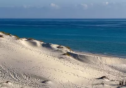 Serene Tunisian Beach: White Sands Meet Azure Waters