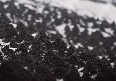 Dramatic Volcanic Ash Landscape: Black and White Texture