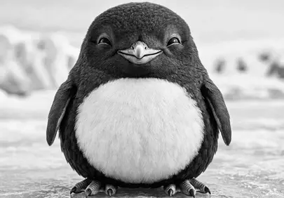 Adorable Antarctic Joy: A Chubby Penguin's Grin