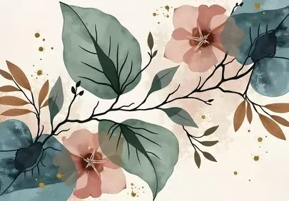 Enchanting Botanical Watercolor: A Delicate Floral Art Design