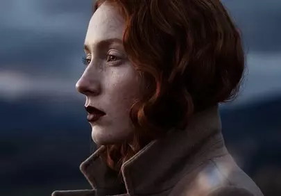 Dramatic Redhead Portrait: Solitude in the Approaching Storm