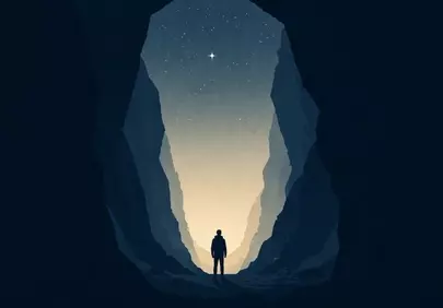 Mysterious Canyon Solitude: Starry Night Exploration