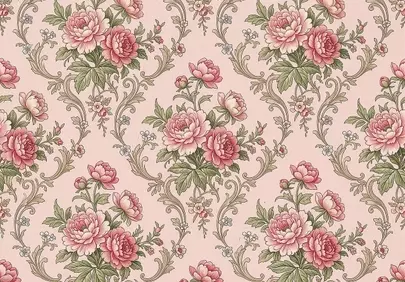 Timeless Elegance: Vintage Peony Floral Pattern