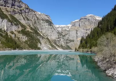 Stunning Azure Lake Reflecting Majestic Alpine Peaks