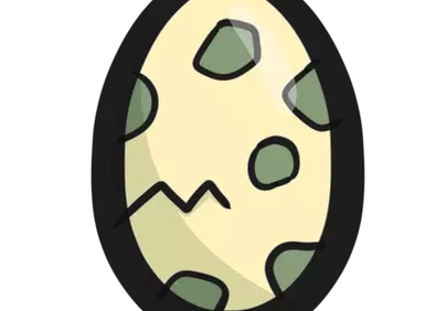 Charming Spotted Dinosaur Egg: Whimsical Prehistoric Doodle Illustration