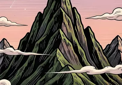 Majestic Mountain Peaks Under Twinkling Constellations