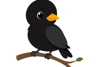 Charming Blackbird Mascot: Cute Vector Illustration