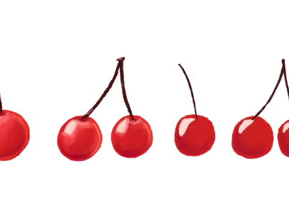 Vibrant Red Cherries: Juicy Summer Fruit Illustration