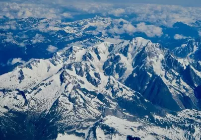 Breathtaking Aerial View of Pristine Snow-Capped Alps