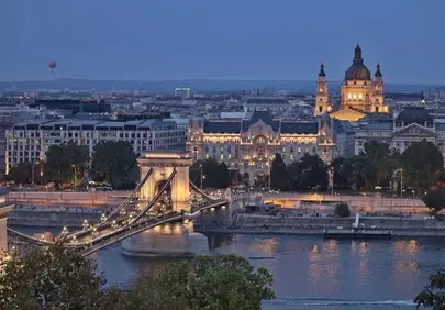 Enchanting Budapest: Chain Bridge and Basilica at Blue Hour
