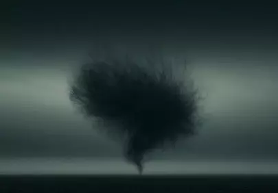 Dramatic Vortex: Abstract Tornado in a Dark, Stormy Sky