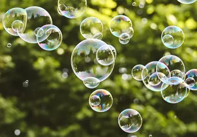 Iridescent Bubbles: Playful Summer Dream Background