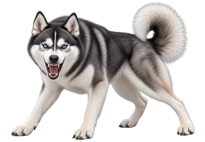 Fierce Husky: A Striking Portrait of Untamed Aggression