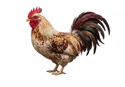 Vibrant Farm Rooster Illustration with Majestic Plumage