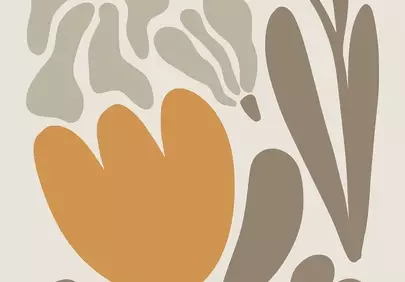 Abstract Autumn Bloom: Modern Naive Floral Design