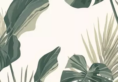 Exotic Botanical Bliss: Monstera & Palm Leaves Pattern