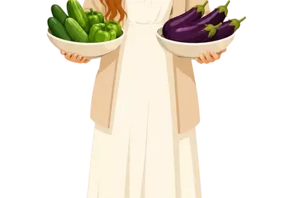 Vibrant Harvest: Smiling Woman with Fresh Garden Produce