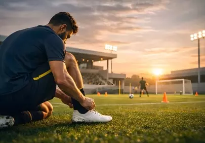 Golden Hour Grind: Soccer Player's Sunset Preparation