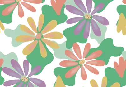 Vibrant Abstract Floral Pattern: Modern & Playful Bloom Design