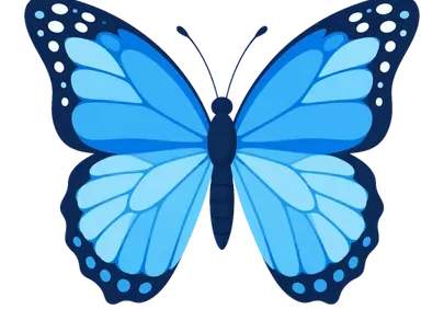 Vibrant Blue Butterfly Illustration: Simple Nature Art
