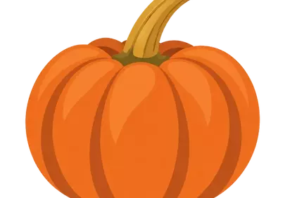 Vibrant Autumn Harvest: Isolated Flat Design Pumpkin
