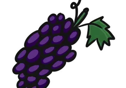 Vibrant Cartoon Grapes: Fresh Vineyard Icon