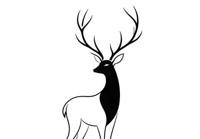 Striking Minimalist Deer Art with Elegant Antlers