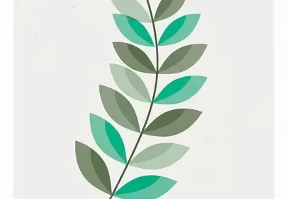 Vibrant Botanical Art: Minimalist Green Leaf Design