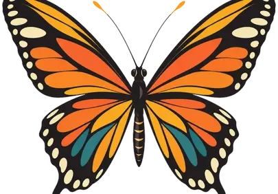 Vibrant Monarch Butterfly Illustration: A Symphony of Summer Colors