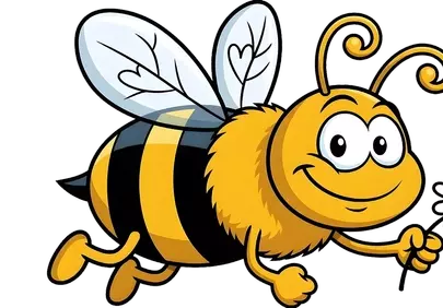 Charming Cartoon Bee with Daisy: Adorable Kids' Illustration