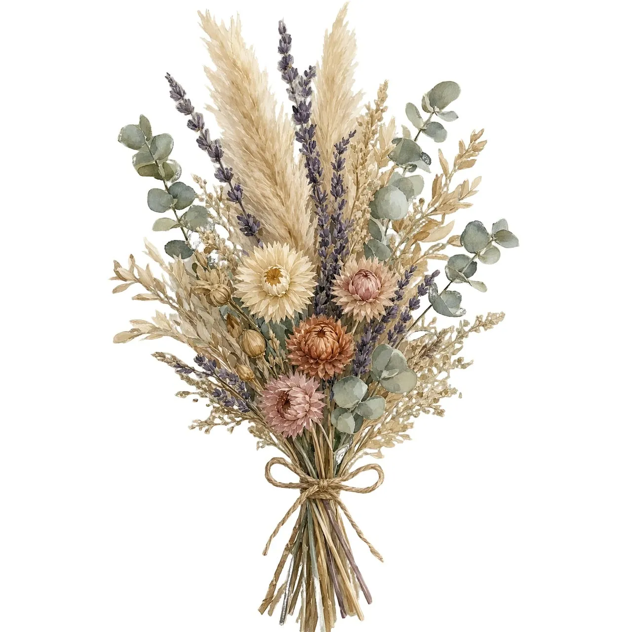 Rustic Elegance: Preserved Floral Bouquet for Boho Decor & Weddings