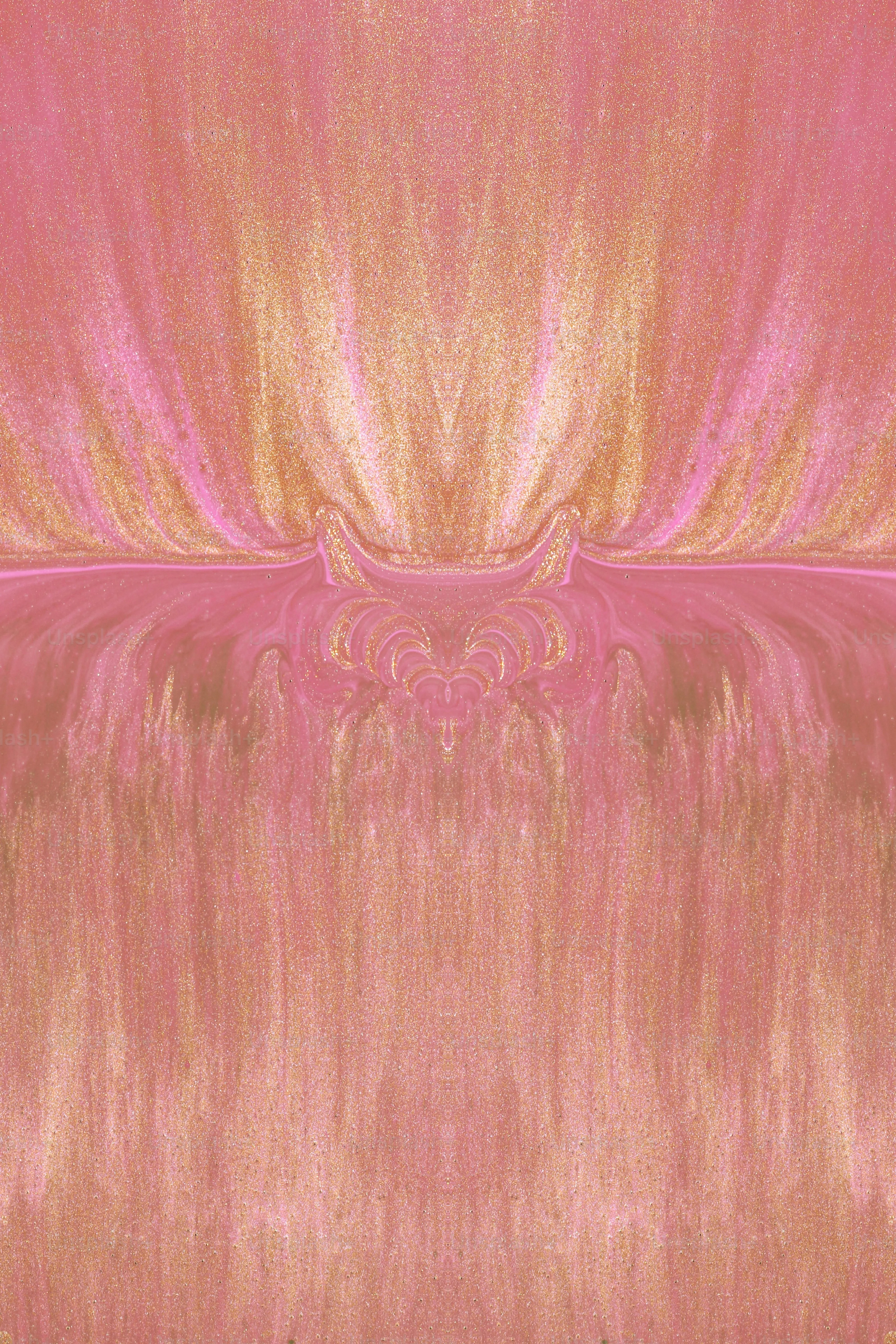 Vibrant Pink & Gold Shimmer Wallpaper: Abstract Fabric Texture