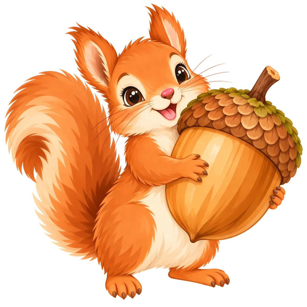 Charming Woodland Squirrel with Giant Acorn