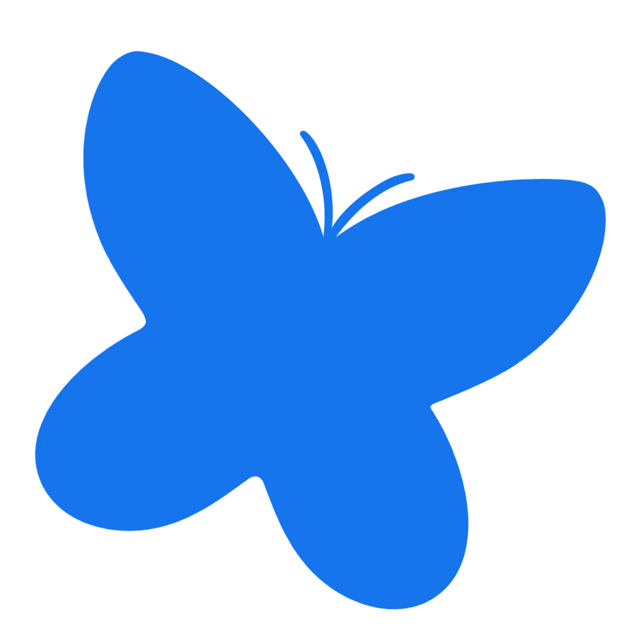 Vibrant Blue Butterfly Silhouette: Nature's Simple Elegance