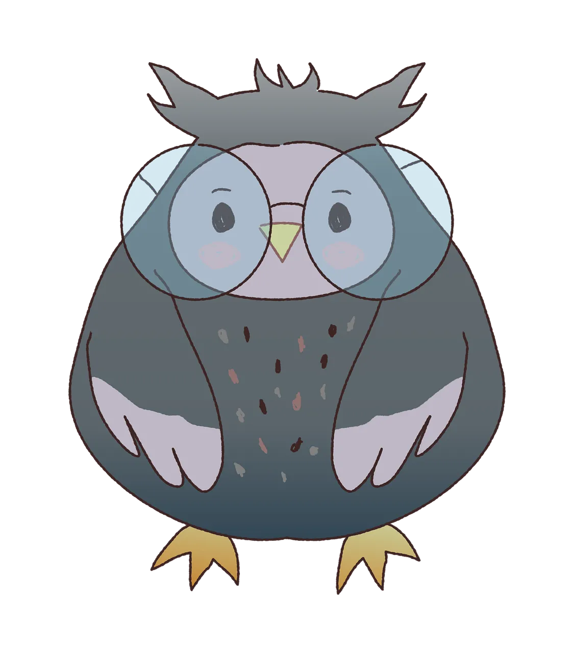 Adorably Wise: Cute Cartoon Owl with Glasses Illustration