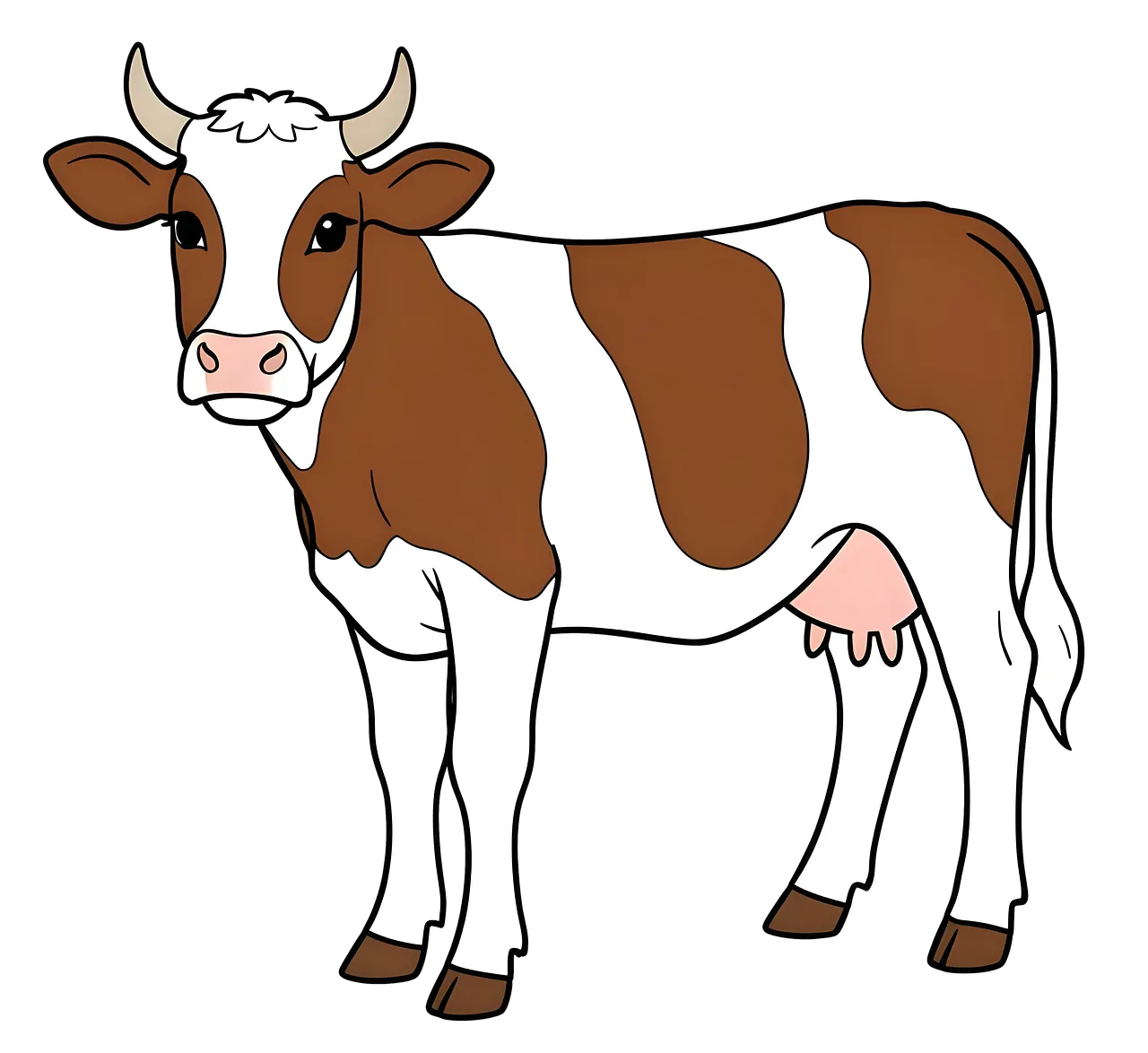 Charming Dairy Cow Illustration: Farm Animal Delight
