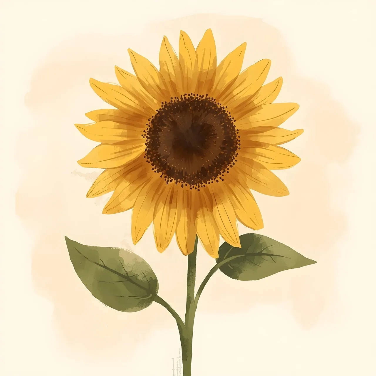 Vibrant Watercolor Sunflower: A Touch of Nature's Radiance