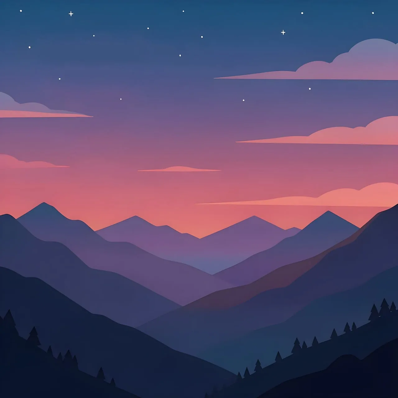 Breathtaking Mountain Twilight: A Serene Alpine Panorama