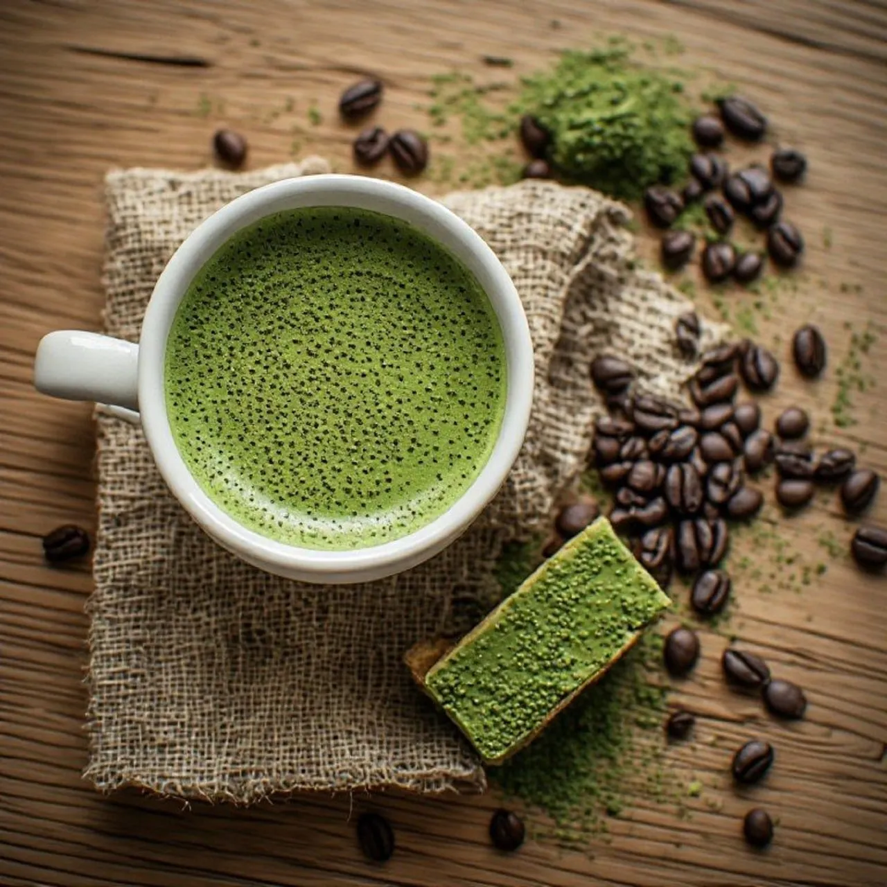 Rustic Matcha Serenity: A Wholesome Coffee Alternative